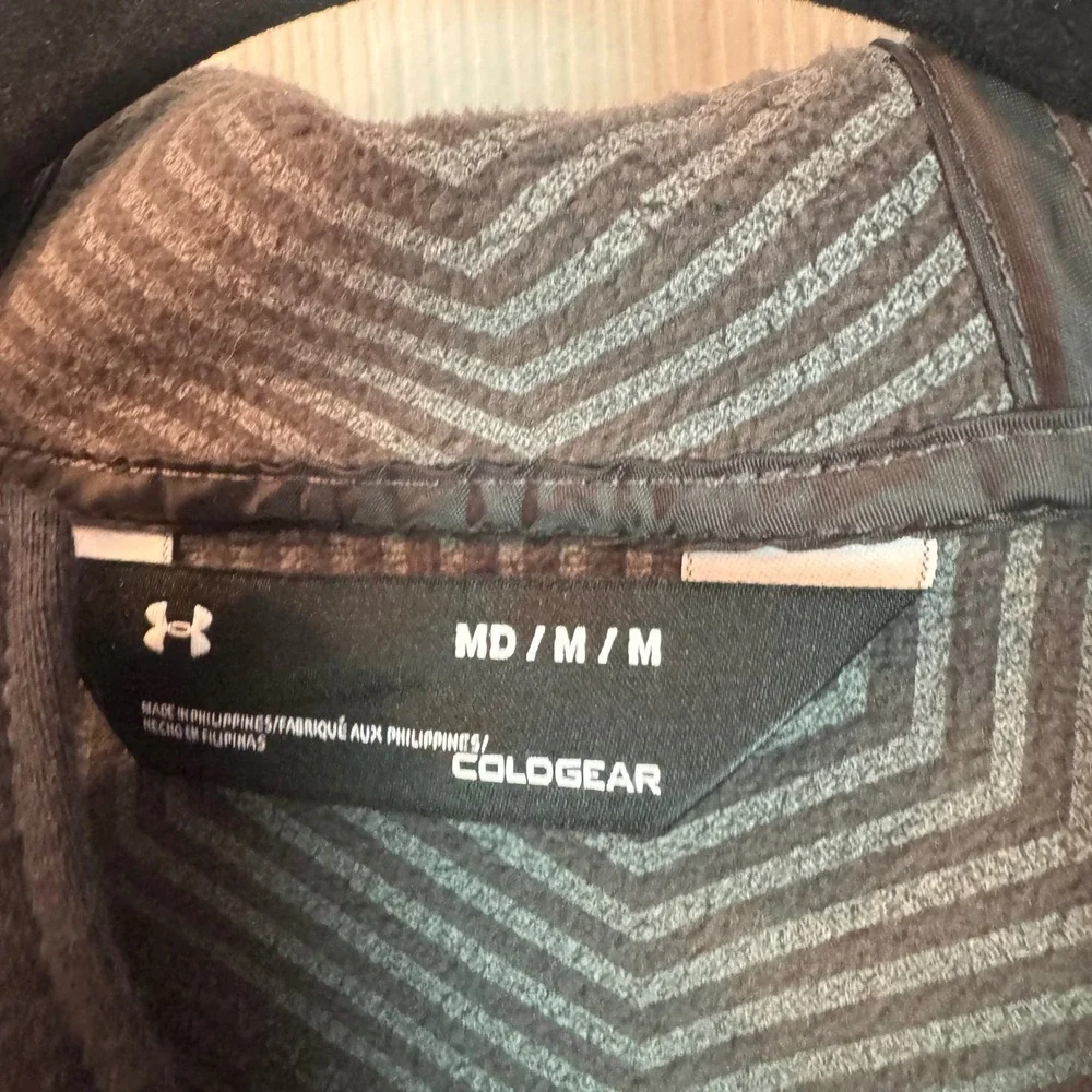 Under Armour Full Zip Hoodie Mens Medium Grey Race For Cure ColdGear Infrared
